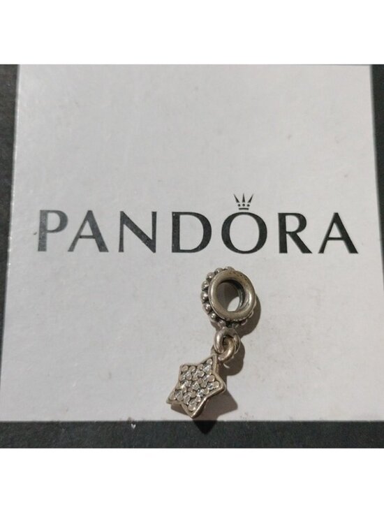 Pandora Jewelry - Pandora Retired Sterling Silver Pave Star Dangle Bead w/ CZ - 791024cz